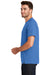 New Era NEA100 Mens Heritage Short Sleeve Crewneck T-Shirt Heather Royal Blue Side