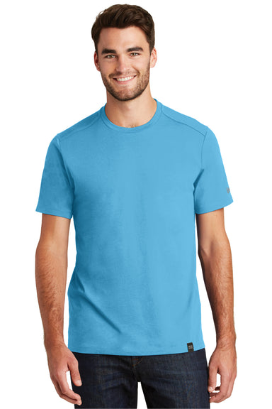 New Era NEA100 Mens Heritage Short Sleeve Crewneck T-Shirt Sky Blue Front
