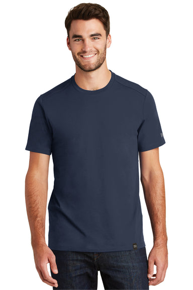 New Era NEA100 Mens Heritage Short Sleeve Crewneck T-Shirt Navy Blue Front