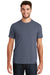 New Era NEA100 Mens Heritage Short Sleeve Crewneck T-Shirt Heather Navy Blue Front
