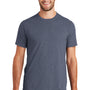 New Era Mens Heritage Short Sleeve Crewneck T-Shirt - Heather True Navy Blue