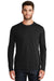 New Era NEA102 Mens Heritage Long Sleeve Crewneck T-Shirt Black Front