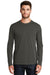 New Era NEA102 Mens Heritage Long Sleeve Crewneck T-Shirt Graphite Grey Front