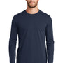 New Era Mens Heritage Long Sleeve Crewneck T-Shirt - Heather Navy Blue