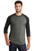 New Era NEA104 Mens Heritage 3/4 Sleeve Crewneck T-Shirt Black/Black Twist Front