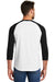 New Era NEA104 Mens Heritage 3/4 Sleeve Crewneck T-Shirt Black/White Back