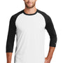 New Era Mens Heritage 3/4 Sleeve Crewneck T-Shirt - White/Black