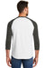 New Era NEA104 Mens Heritage 3/4 Sleeve Crewneck T-Shirt Graphite Grey/White Back