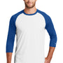New Era Mens Heritage 3/4 Sleeve Crewneck T-Shirt - Royal Blue/White - Closeout