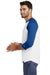 New Era NEA104 Mens Heritage 3/4 Sleeve Crewneck T-Shirt Royal Blue/White Side