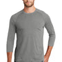 New Era Mens Heritage 3/4 Sleeve Crewneck T-Shirt - Heather Shadow Grey - Closeout