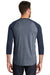New Era NEA104 Mens Heritage 3/4 Sleeve Crewneck T-Shirt Navy Blue/Navy Blue Twist Back
