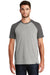 New Era NEA107 Mens Heritage Short Sleeve Crewneck T-Shirt Graphite Grey/Light Graphite Grey Twist Front