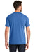 New Era NEA120 Mens Sueded Short Sleeve Crewneck T-Shirt Heather Royal Blue Back