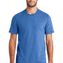 New Era Mens Sueded Short Sleeve Crewneck T-Shirt - Heather Royal Blue - Closeout