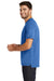 New Era NEA120 Mens Sueded Short Sleeve Crewneck T-Shirt Heather Royal Blue Side