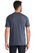 New Era NEA120 Mens Sueded Short Sleeve Crewneck T-Shirt Heather Navy Blue Back