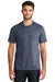 New Era NEA120 Mens Sueded Short Sleeve Crewneck T-Shirt Heather Navy Blue Front