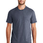 New Era Mens Sueded Short Sleeve Crewneck T-Shirt - Heather Navy Blue - Closeout