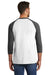 New Era NEA121 Mens Sueded 3/4 Sleeve Crewneck T-Shirt Heather Black/White Back