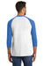 New Era NEA121 Mens Sueded 3/4 Sleeve Crewneck T-Shirt Heather Royal Blue/White Back