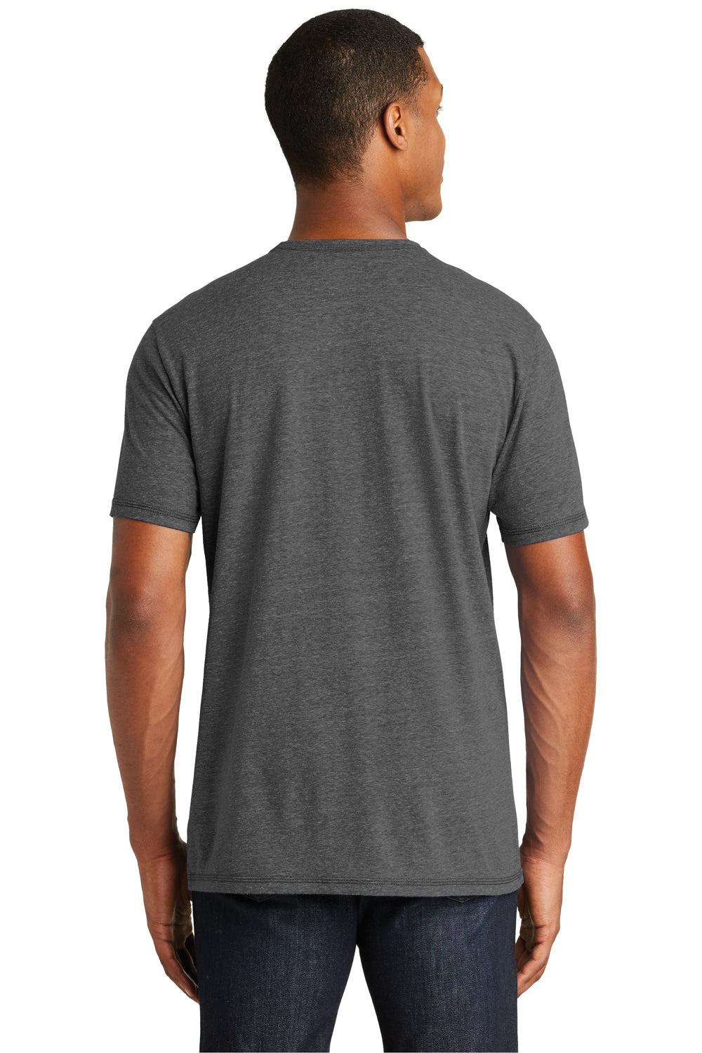New Era NEA130 Mens Performance Moisture Wicking Short Sleeve Crewneck T-Shirt Dark Graphite Grey Back