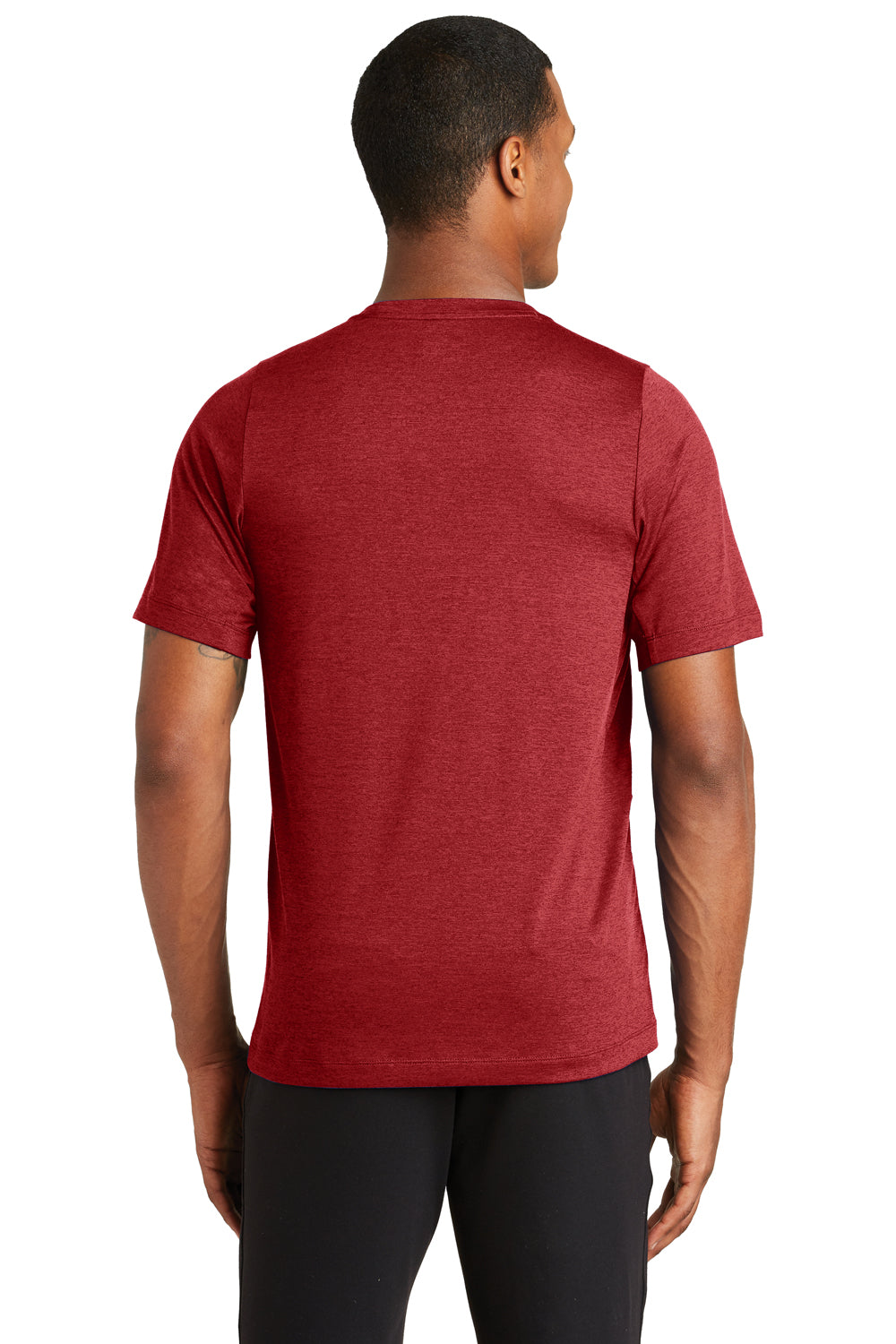 New Era NEA200 Mens Series Performance Jersey Moisture Wicking Short Sleeve Crewneck T-Shirt Crimson Red Back