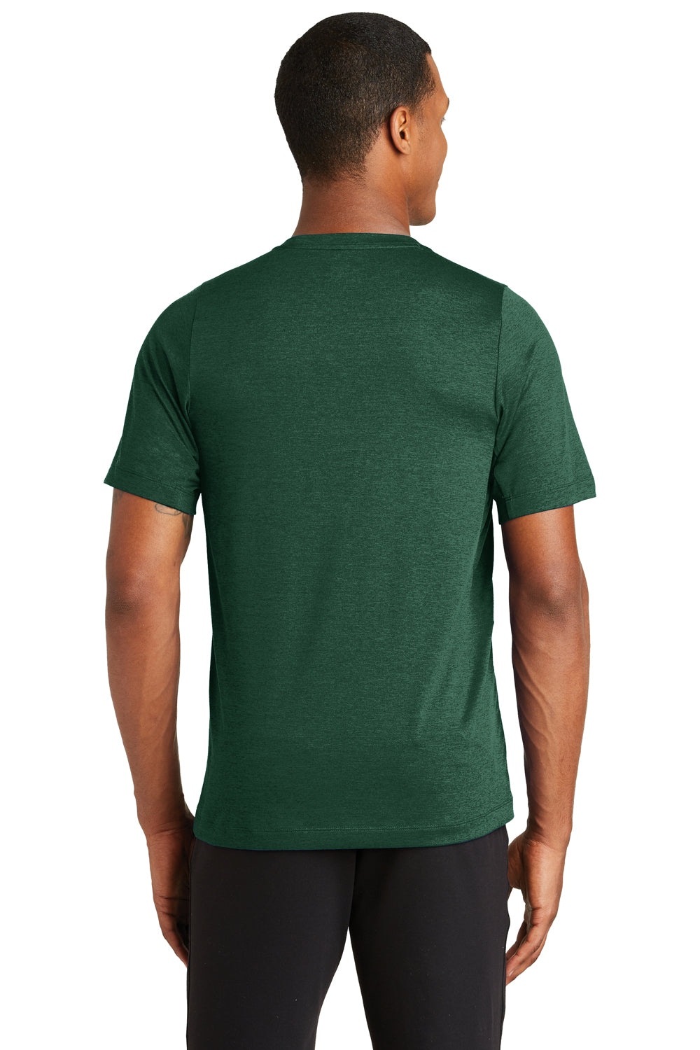 New Era NEA200 Mens Series Performance Jersey Moisture Wicking Short Sleeve Crewneck T-Shirt Forest Green Back