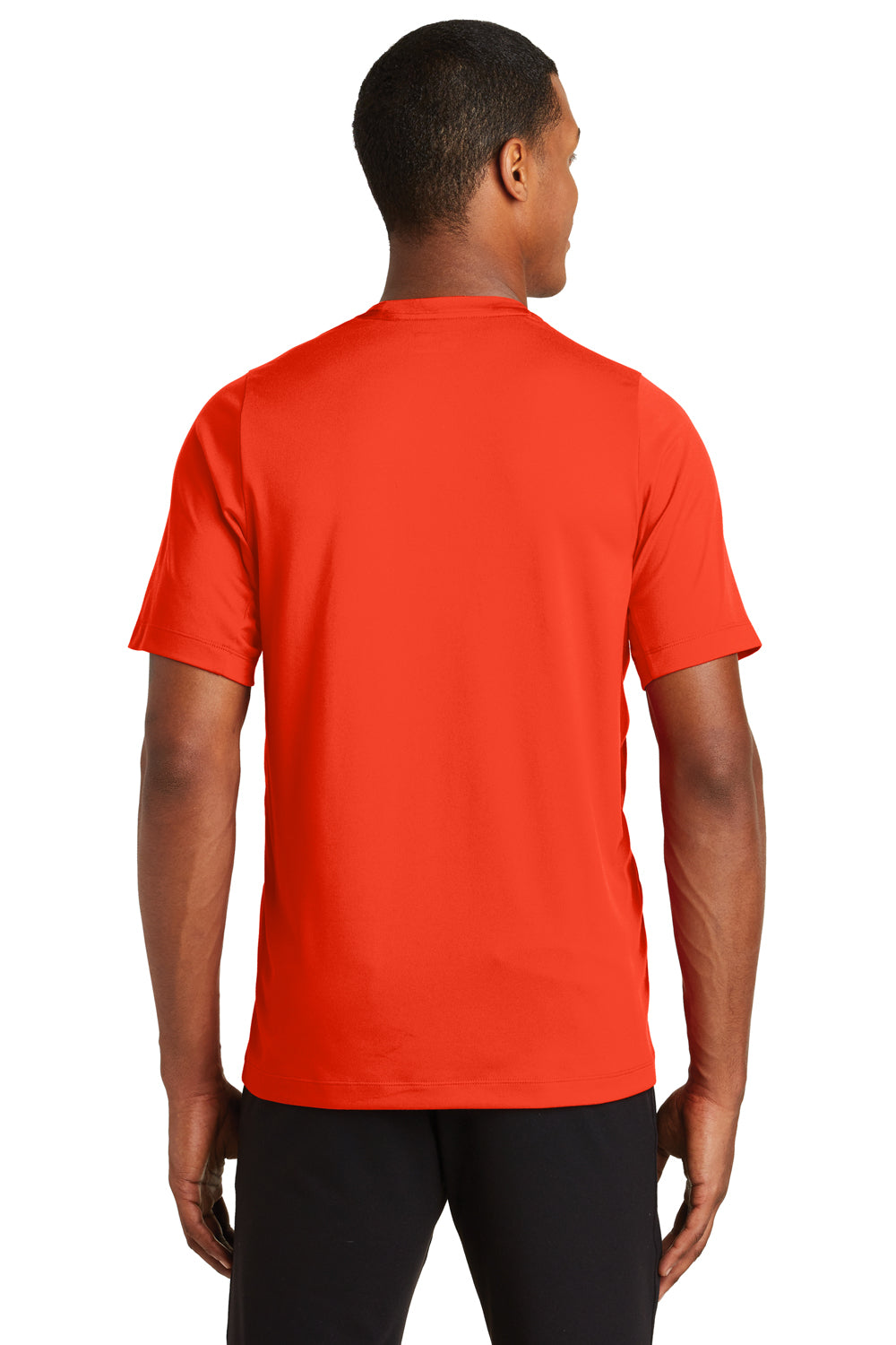 New Era NEA200 Mens Series Performance Jersey Moisture Wicking Short Sleeve Crewneck T-Shirt Orange Back