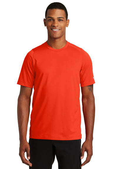 New Era NEA200 Mens Series Performance Jersey Moisture Wicking Short Sleeve Crewneck T-Shirt Orange Front