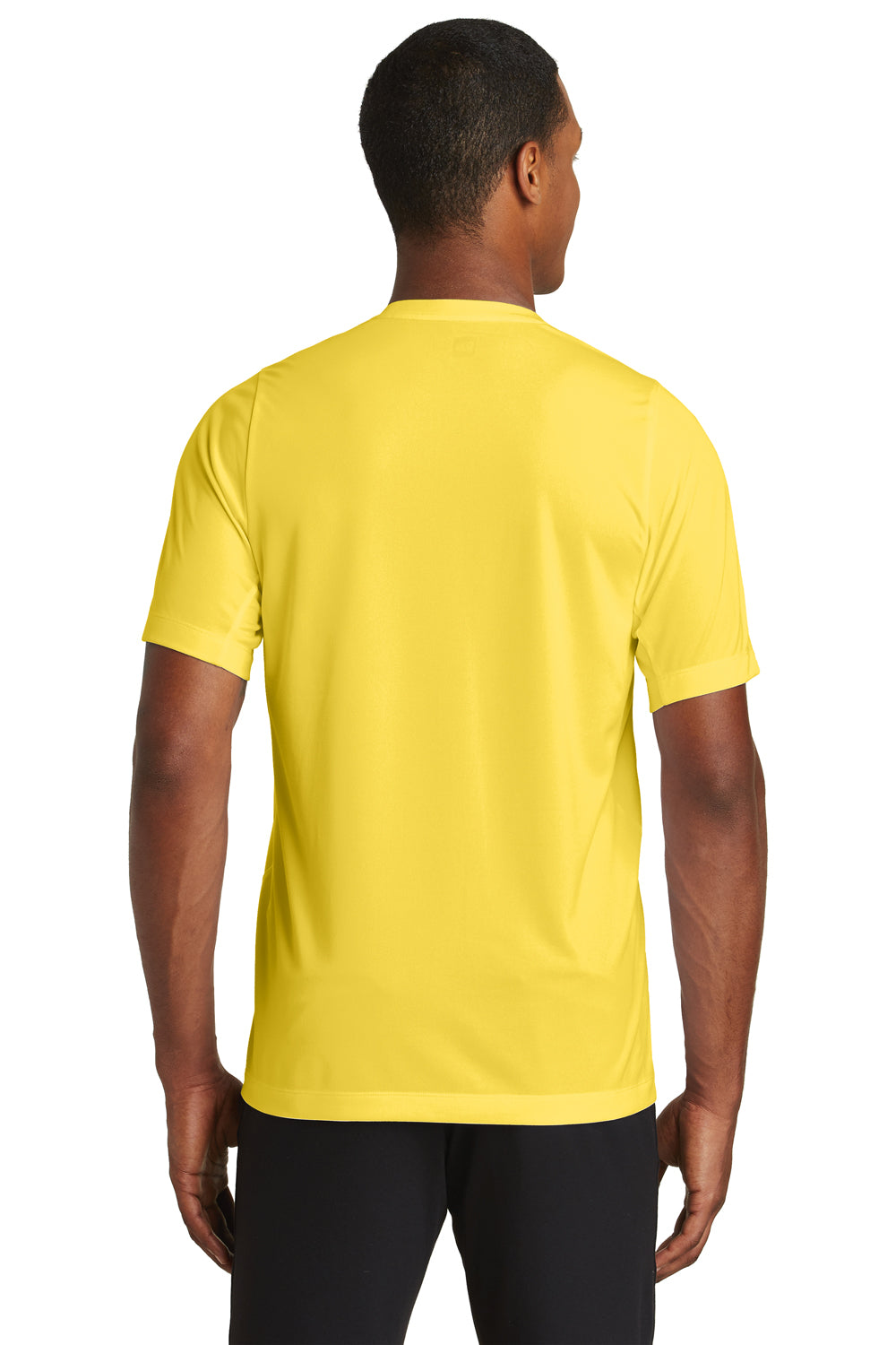 New Era NEA200 Mens Series Performance Jersey Moisture Wicking Short Sleeve Crewneck T-Shirt Goldenrod Yellow Back