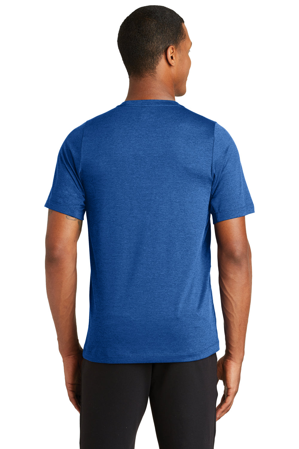 New Era NEA200 Mens Series Performance Jersey Moisture Wicking Short Sleeve Crewneck T-Shirt Royal Blue Back