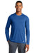 New Era NEA201 Mens Series Performance Moisture Wicking Long Sleeve Crewneck T-Shirt Royal Blue Front
