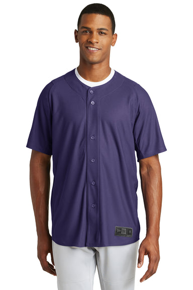 New Era NEA220 Mens Diamond Era Moisture Wicking Short Sleeve Jersey Purple Front