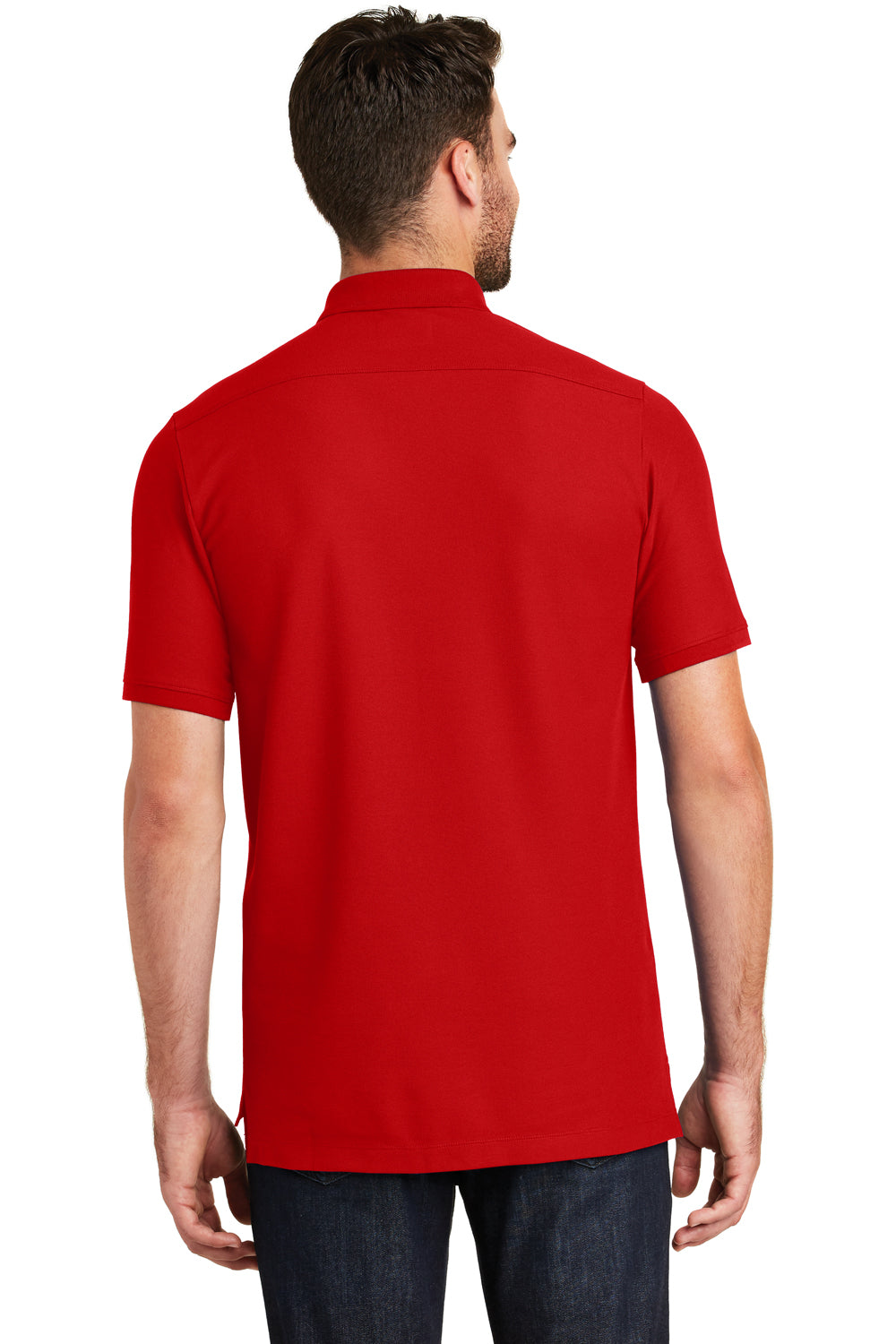New Era NEA300 Mens Venue Home Plate Moisture Wicking Short Sleeve Polo Shirt Red Back