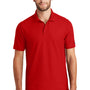 New Era Mens Venue Home Plate Moisture Wicking Short Sleeve Polo Shirt - Scarlet Red