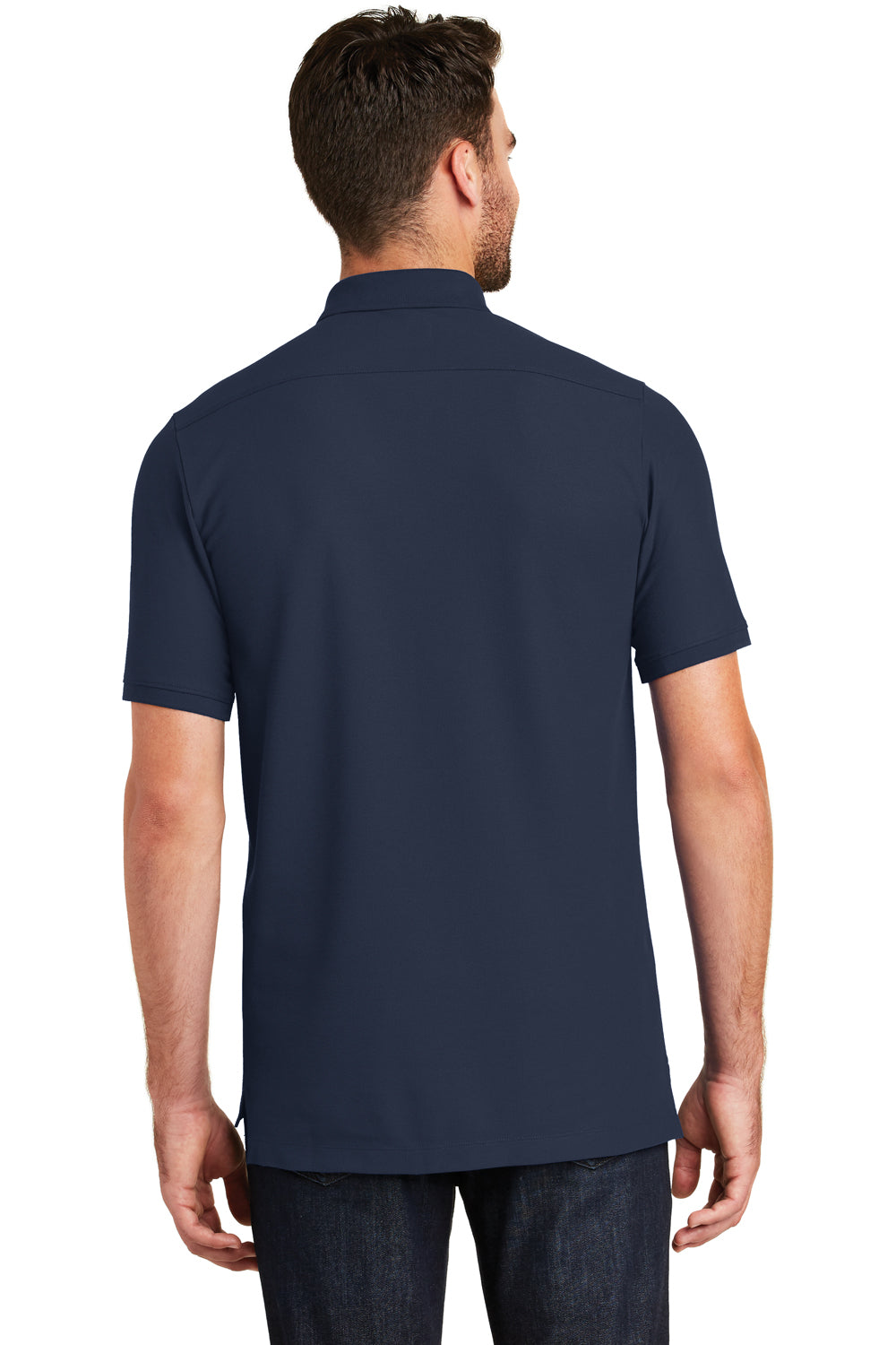 New Era NEA300 Mens Venue Home Plate Moisture Wicking Short Sleeve Polo Shirt Navy Blue Back