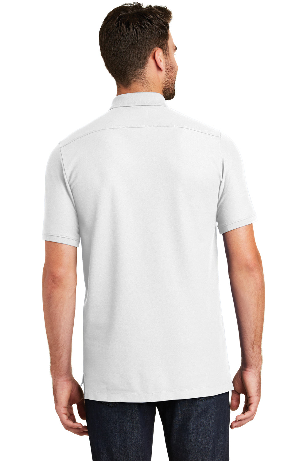New Era NEA300 Mens Venue Home Plate Moisture Wicking Short Sleeve Polo Shirt White Back
