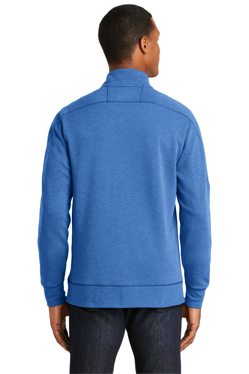 New Era NEA512 Mens Fleece 1/4 Zip Sweatshirt Heather Royal Blue Back