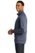 New Era NEA512 Mens Fleece 1/4 Zip Sweatshirt Heather Navy Blue Side