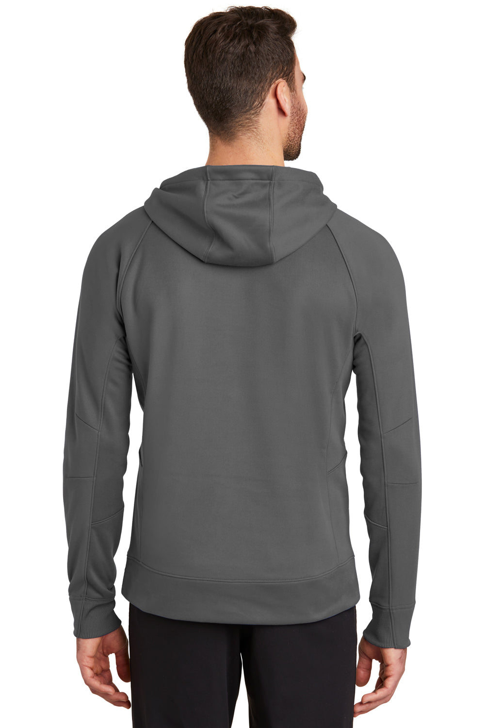 New Era NEA520 Mens Venue Fleece Hooded Sweatshirt Hoodie Graphite Grey Back