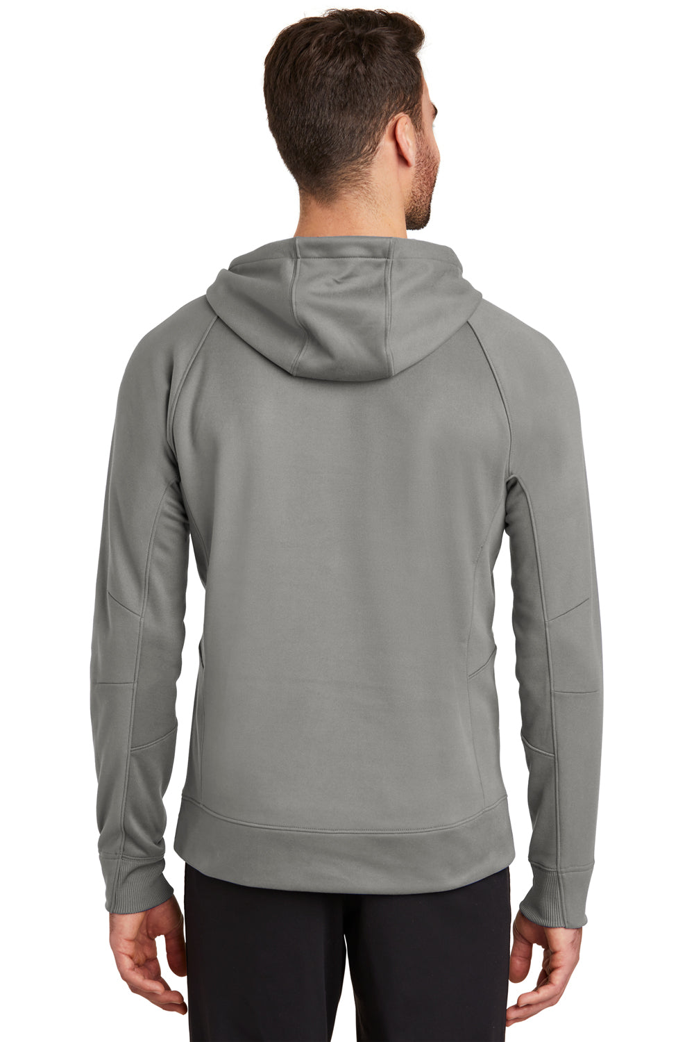 New Era NEA520 Mens Venue Fleece Hooded Sweatshirt Hoodie Shadow Grey Back