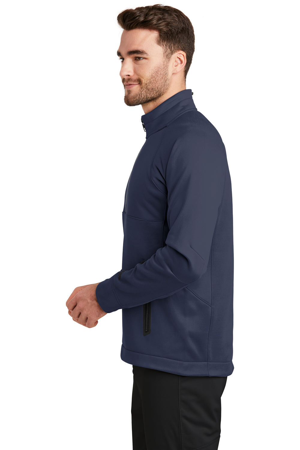 New Era NEA523 Mens Venue Moisture Wicking Fleece 1/4 Zip Sweatshirt Navy Blue Side