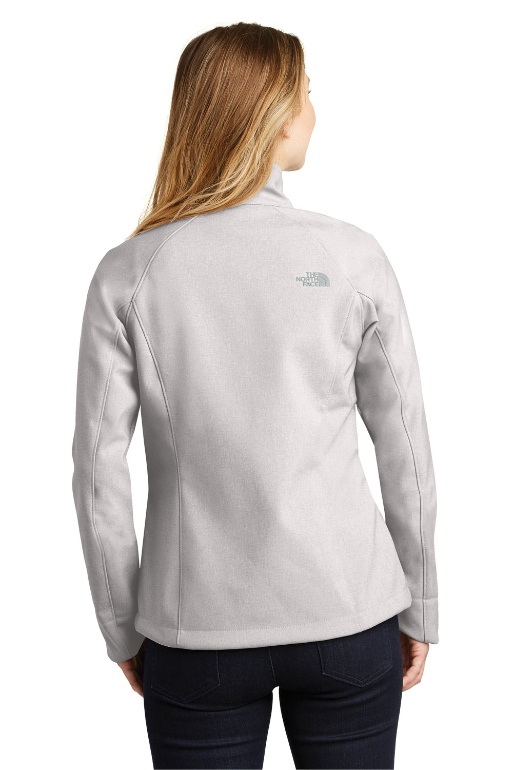 The North Face NF0A3LGU Womens Apex Barrier Wind & Resistant Full Zip Jacket Heather Light Grey Back