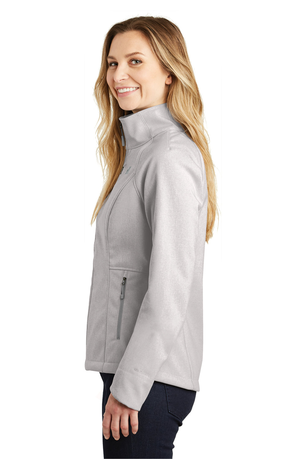 The North Face NF0A3LGU Womens Apex Barrier Wind & Resistant Full Zip Jacket Heather Light Grey Side