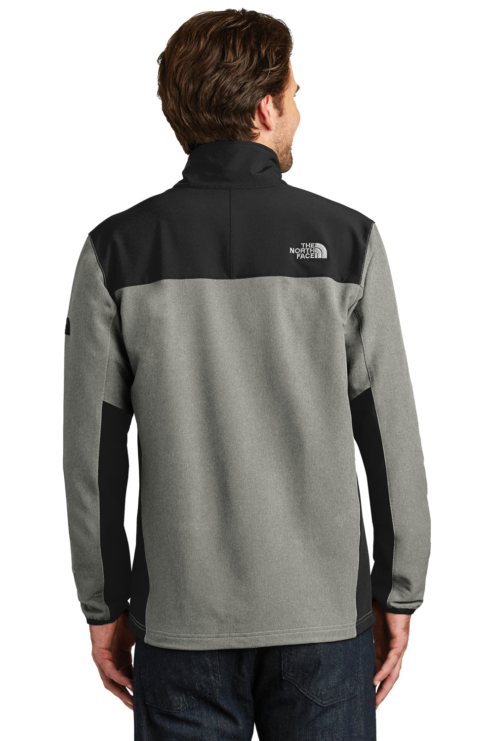 The North Face NF0A3LGV Mens Tech Wind & Water Resistant Full Zip Jacket Heather Medium Grey/Black Back