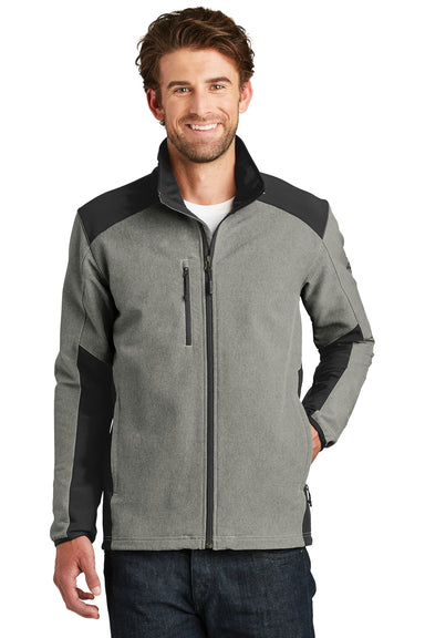 The North Face NF0A3LGV Mens Tech Wind & Water Resistant Full Zip Jacket Heather Medium Grey/Black Front