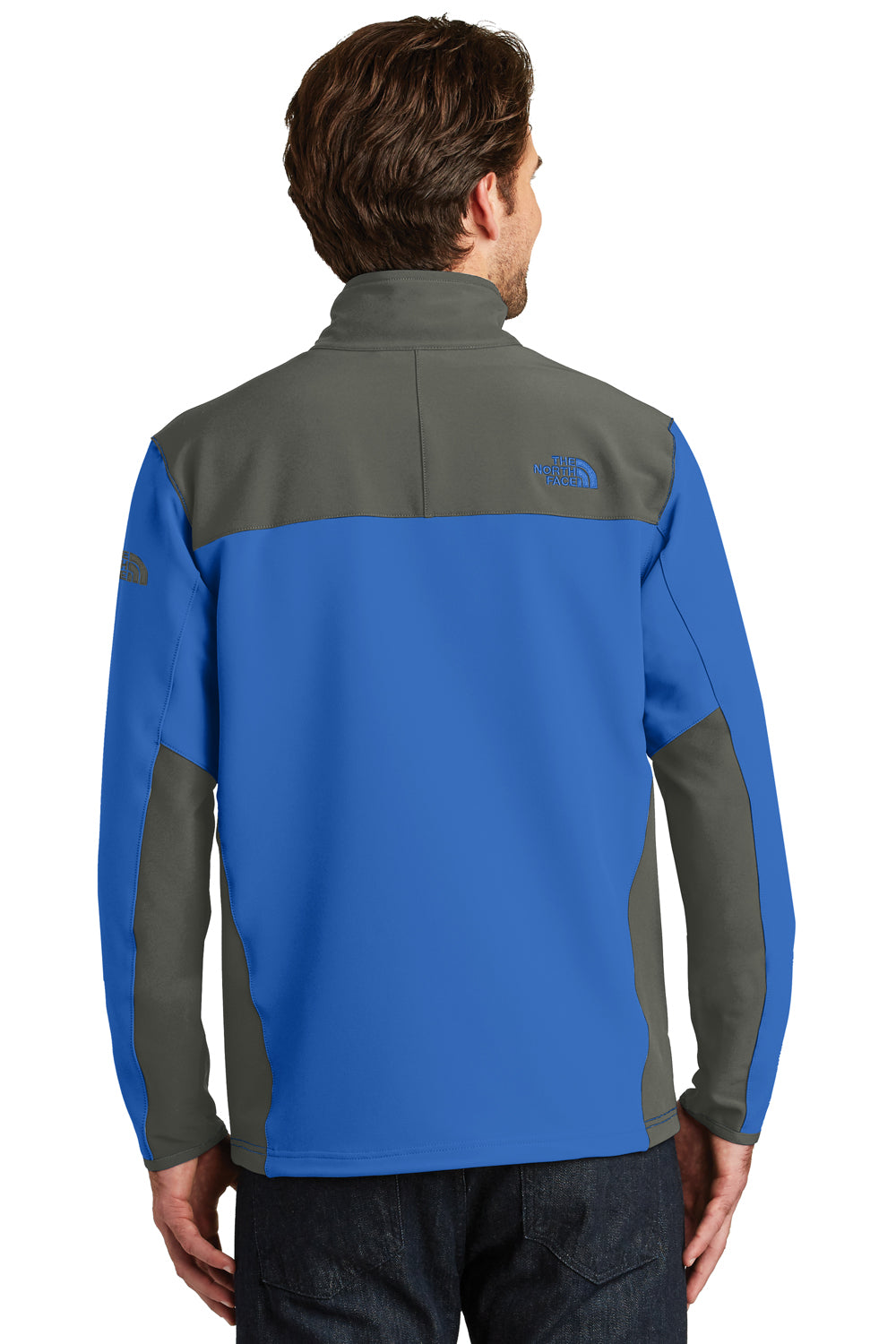 The North Face NF0A3LGV Mens Tech Wind & Water Resistant Full Zip Jacket Monster Blue/Asphalt Grey Back
