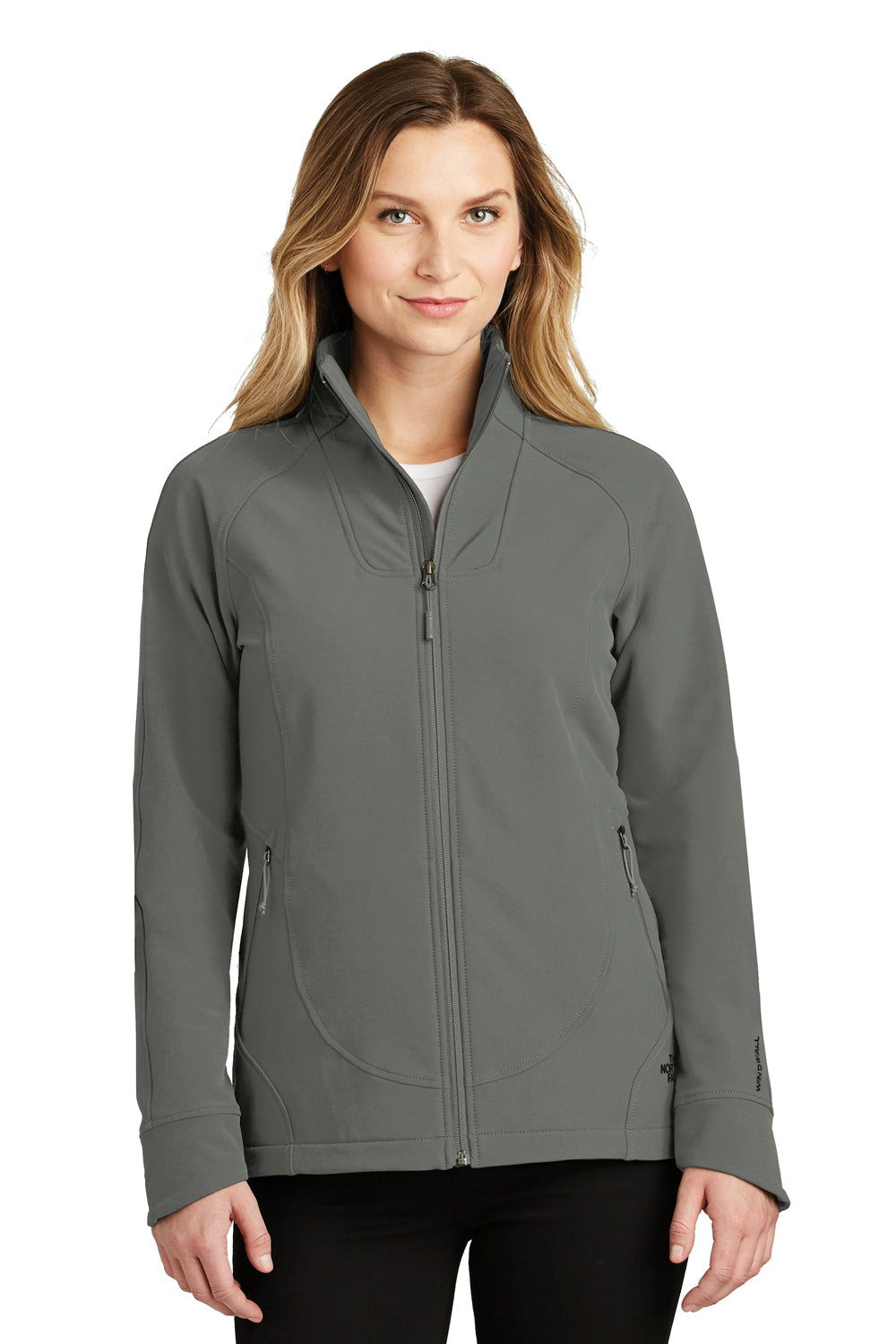 The North Face NF0A3LGW Womens Tech Wind & Water Resistant Full Zip Jacket Asphalt Grey Front