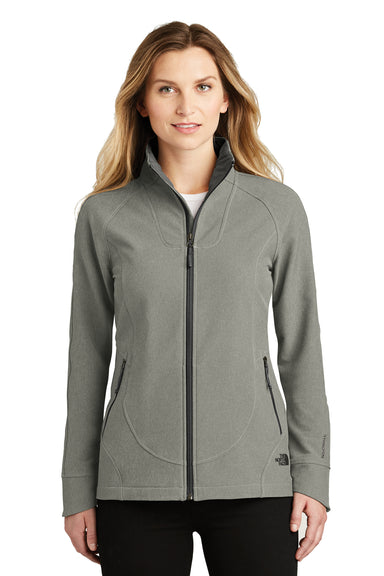 The North Face NF0A3LGW Womens Tech Wind & Water Resistant Full Zip Jacket Heather Medium Grey Front